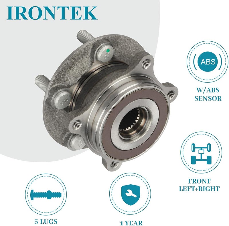 IRONTEK 513287 Front Left/Right Wheel Bearing and Hub Assembly (5Lug w/ABS) for Toyota Prius and Lexus CT200h - Image 2