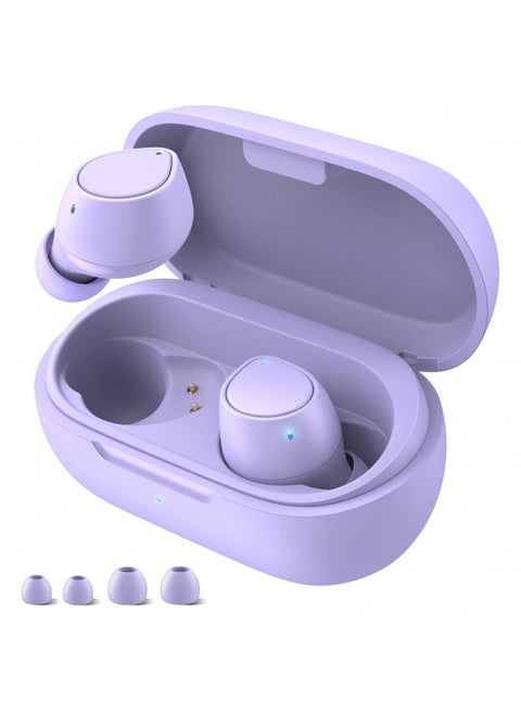 5.2 Bluetooth Headphones for Apple iPhone 15 14 Plus 13 Pro Max iPad, Small Ear Buds True Wireless Earbud Touch Control Earphone for Samsung S24 S23 Ultra S22 S21 Google Pixel 8 7 6A 6 OnePlus Purple