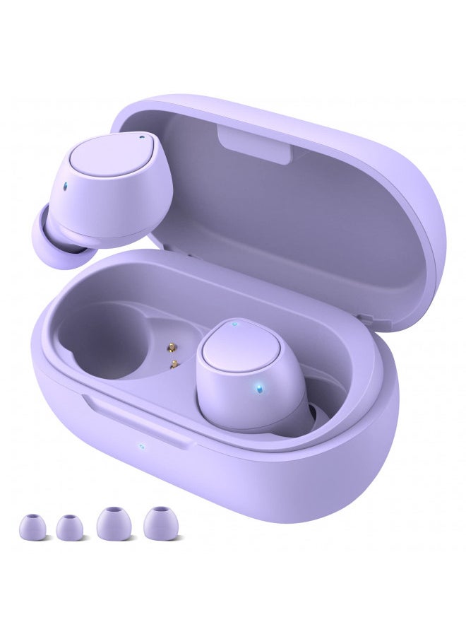 iMangoo - 5.2 Bluetooth Headphones for Apple iPhone 15 14 Plus 13 Pro Max iPad, Small Ear Buds True Wireless Earbud Touch Control Earphone for Samsung S24 S23 Ultra S22 S21 Google Pixel 8 7 6A 6 OnePlus Purple - Image 1