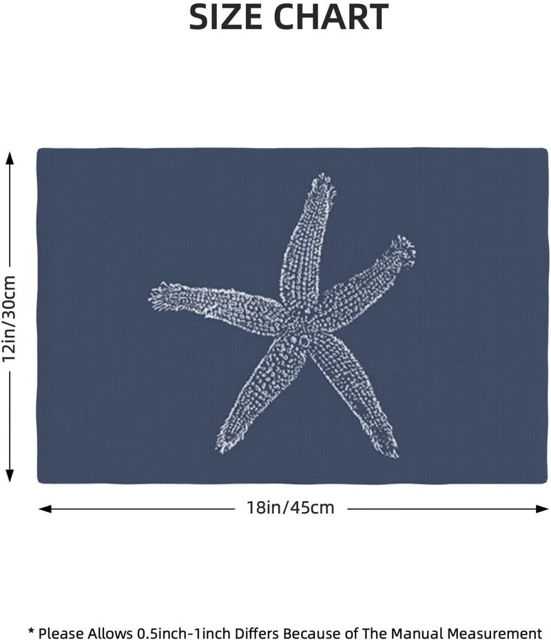 Sunshineyan Summer Coastal Placemats Set of 4, Beach Theme Ocean Navy Blue Starfish Decorative Table Mat 12 x 18 Inch Heat Resistant Non Slip Line Fabric Nautical Place mat for Dining Table - Image 4