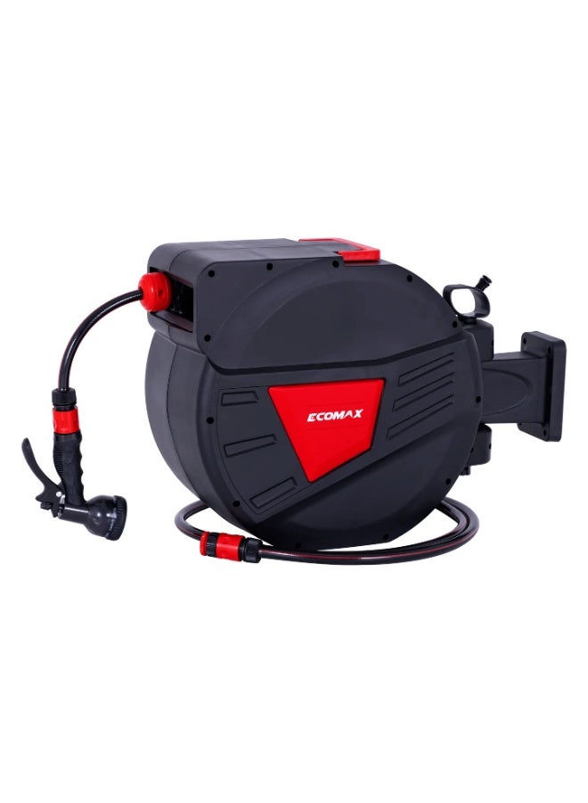 Ecomax Retractable Garden Hose Reel 30m With Adjustable Wall Mount - Image 1