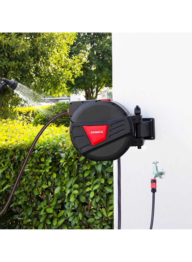 Ecomax Retractable Garden Hose Reel 30m With Adjustable Wall Mount - Image 2