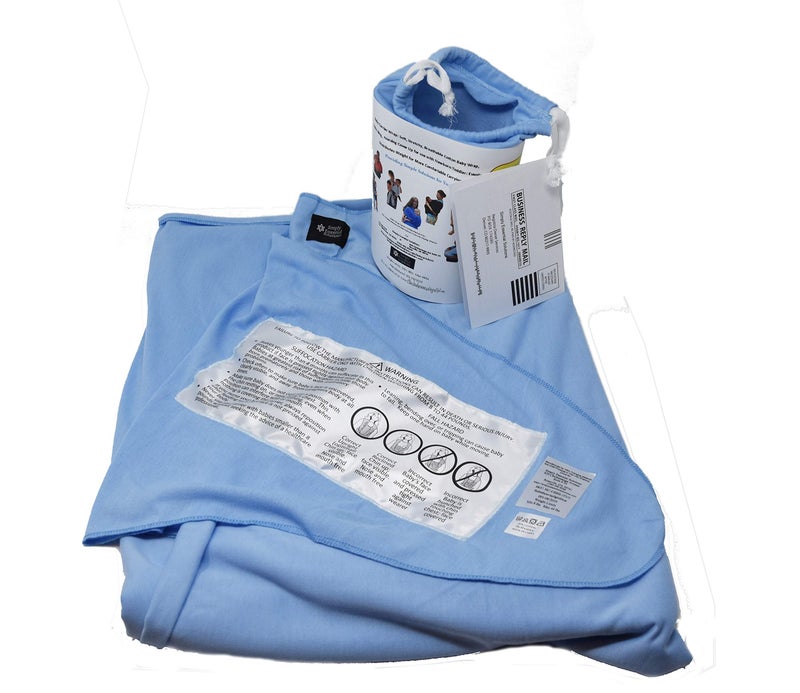 Simply Essential Solutions Baby Wrap Carrier Soft, Stretchy, Cotton Baby Wrap, Baby Sling, Nursing Cover Up for use with Newborn-Toddler: Evenly distributes Weight for More Comfortable Carrying (Light Blue) - Image 4