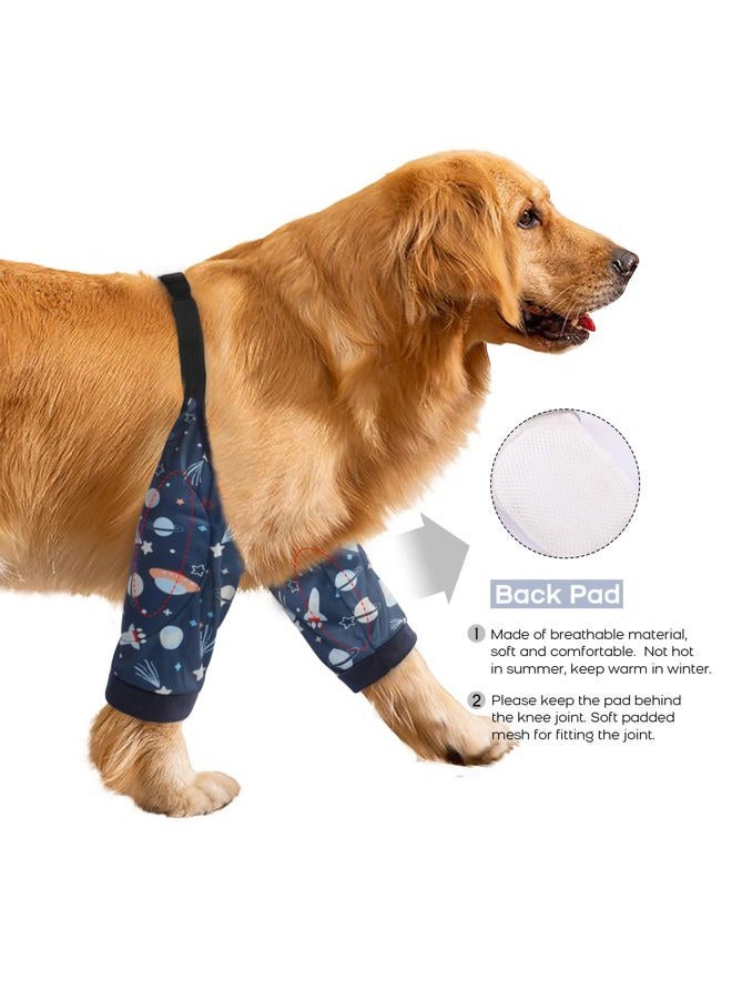 ROZKITCH Dog Surgery Recovery Sleeve for Front Legs, Pet Prevent Licking Wound Elbow Brace Protector, Dog Leg Sleeve to Stop Licking Cone Collar Alternative for Sprain ACL CCL Arthritis Blue L - Image 2