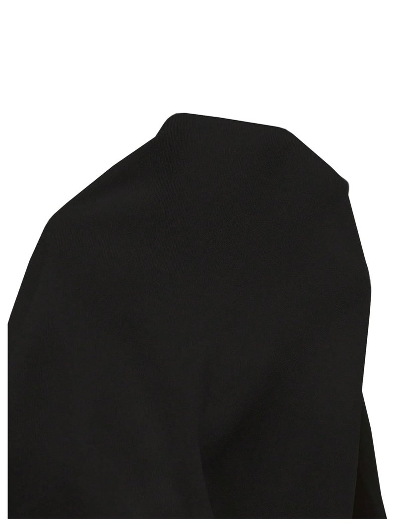 SweatyRocks Women's Asymmetrical Hem Ruched Top Shoulder Pad Fitted Sleeveless Mock Neck Shirts Going Out Chic Tops Black Large - Image 4