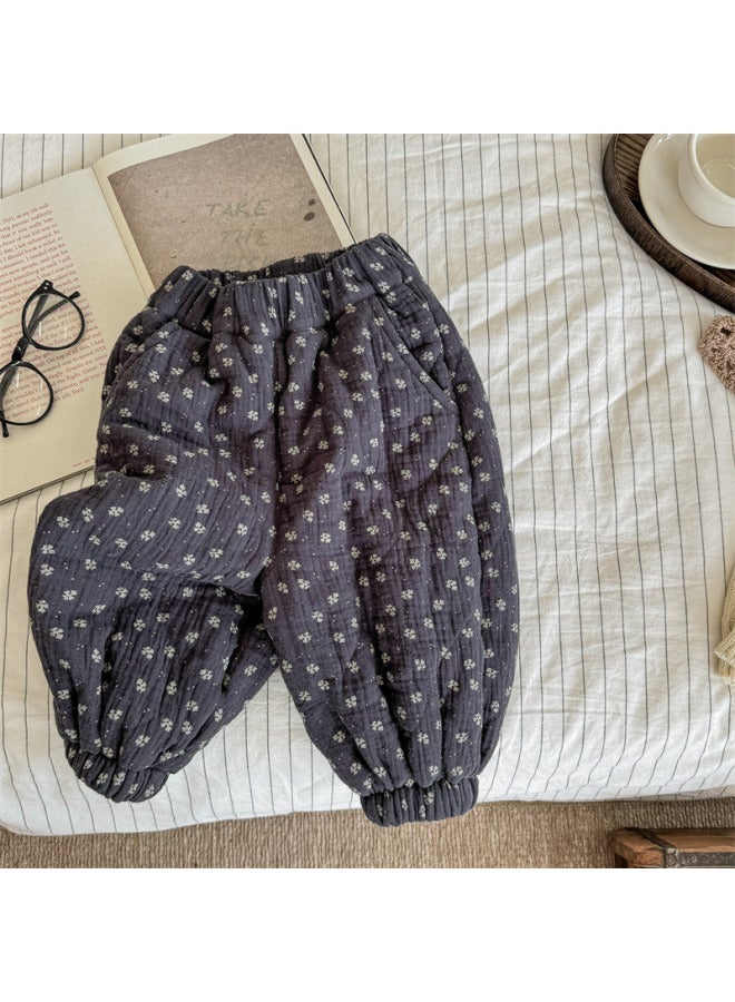 New Autumn And Winter Clothing For Children's Clothing With Floral Patterns And Cotton Jacket. Winter Cotton Pants For Girls And Boys - Image 1