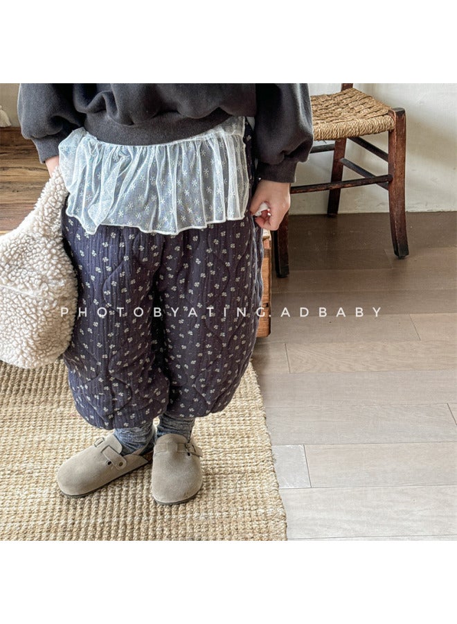 New Autumn And Winter Clothing For Children's Clothing With Floral Patterns And Cotton Jacket. Winter Cotton Pants For Girls And Boys - Image 3