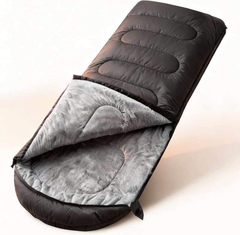 FARLAND Cold Weather Sleeping Bag for Adults - Plush Fleece-Lined, Waterproof & Windproof with Compression Sack - Image 1