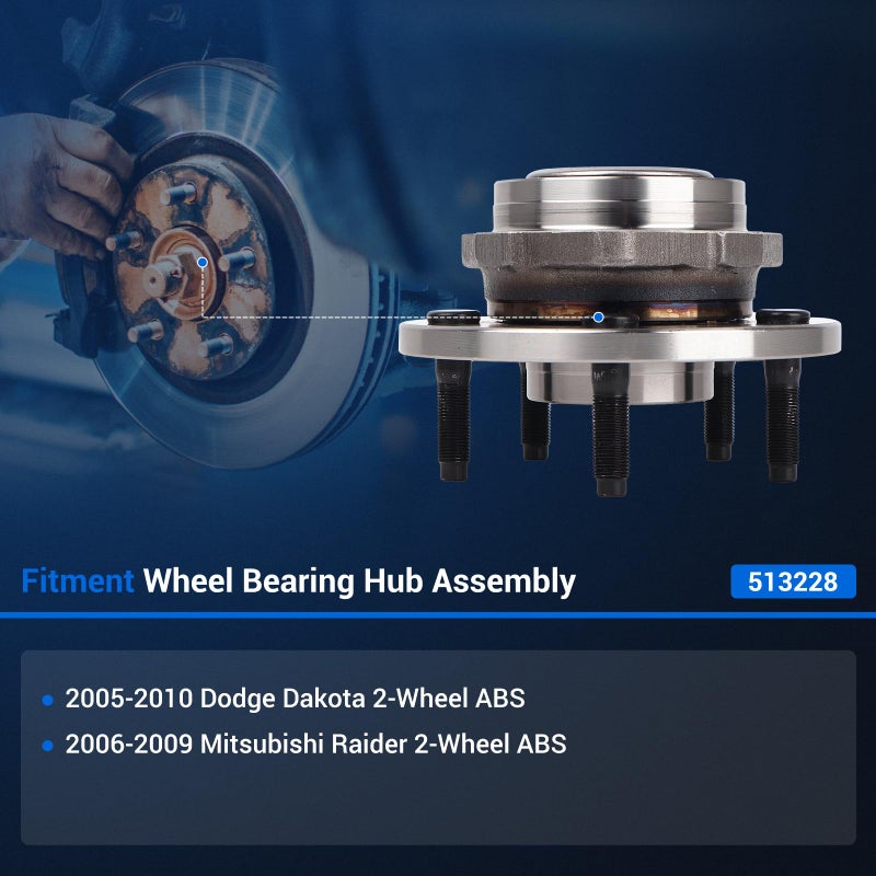 Autoround 513228 Front Wheel Hub and Bearing Assembly fit for Dodge Dakota 2005-2010  Mitsubishi Raider 2006-2009 - Image 2