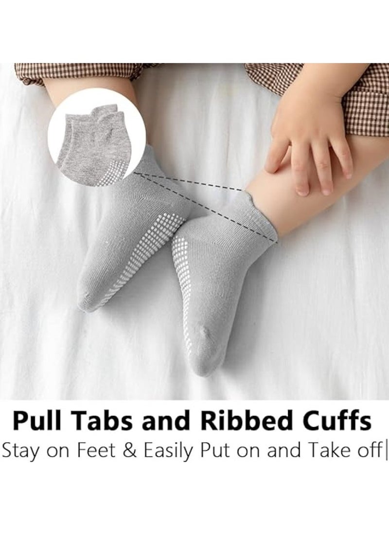 RATSAW 6 Pairs Kids Non-Slip Socks Toddler Anti Skid Sticky Socks Unisex Children Socks Winter Socks Cotton Socks Set Grip Crew Socks with Non-Slip Soles  - Image 4