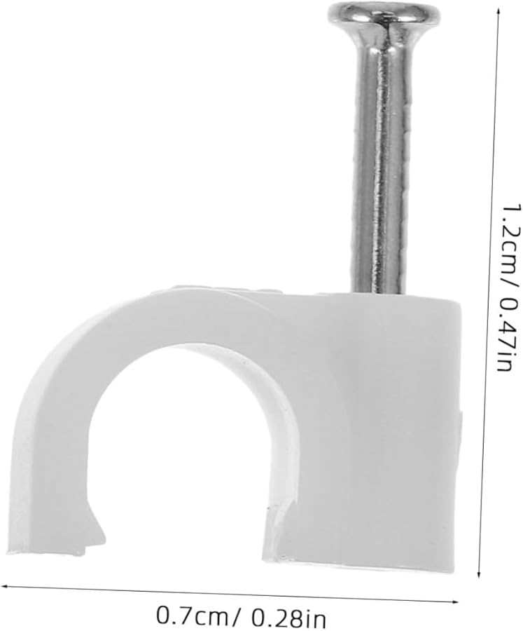 100 Pack White Round Cable Clips With Metal Nails For Wall Wire Management Home Office Outdoor - Image 3