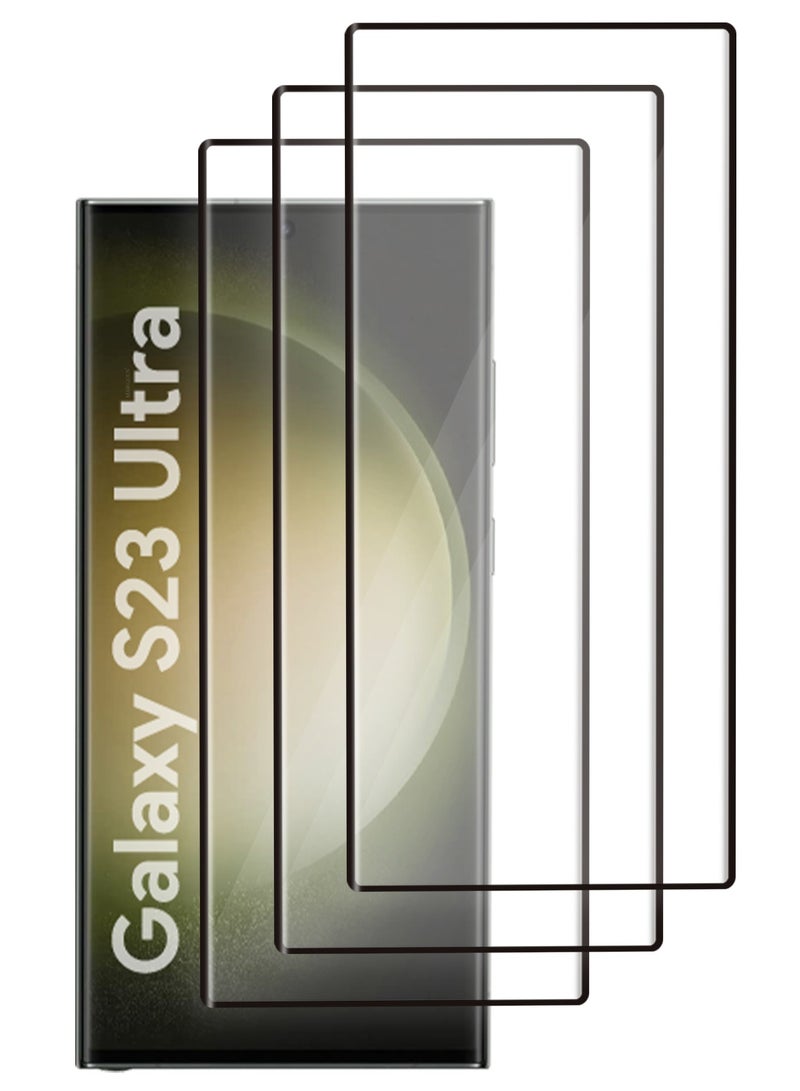 CATANES 3Pack for Samsung Galaxy S23 Ultra Screen Protector Tempered Glass 9H Anti-Scratch Shatterproof HD Curved Edge to Edge Full Coverage Film 6.8 inch - Image 4