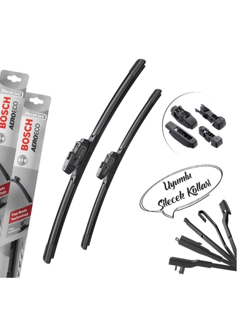 BOSCH Aeroeco Front Window Wiper Blades Driver Side And Passenger side For Nissan Maxima Sep. 2008 - 2022 - Image 3