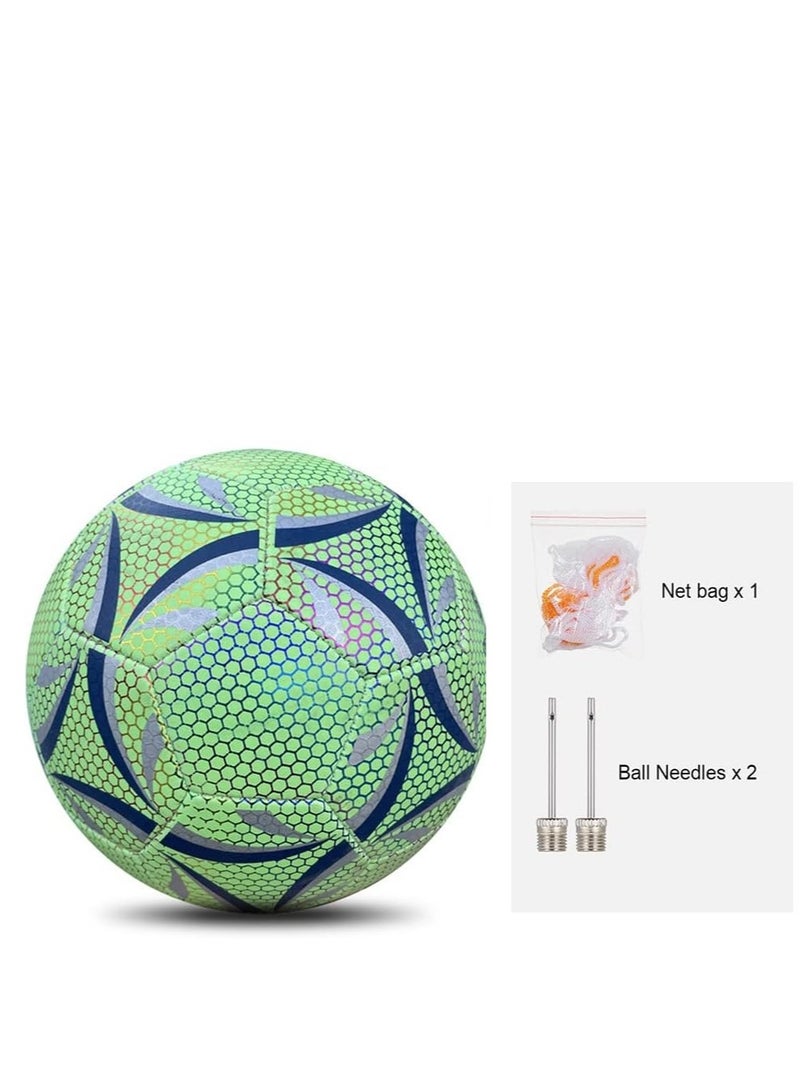 Generic Football for Games Training Night Soccer Ball Glowing in The Dark Light Up Reflective with Camera Flash Reflects Light Toy Gifts for Boy Men - Image 3