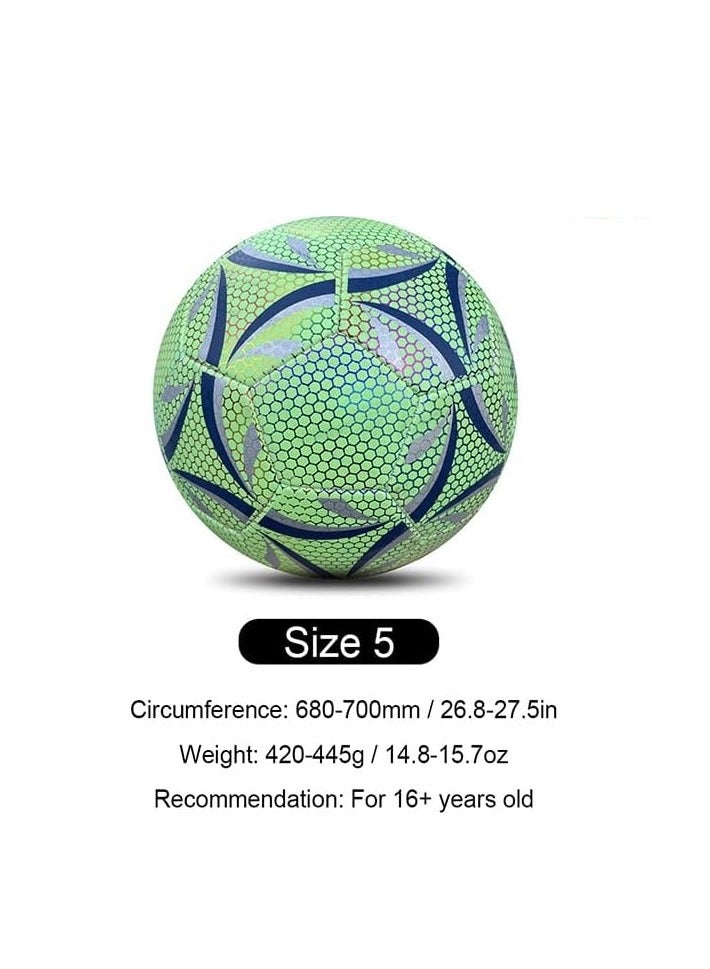 Generic Football for Games Training Night Soccer Ball Glowing in The Dark Light Up Reflective with Camera Flash Reflects Light Toy Gifts for Boy Men - Image 4