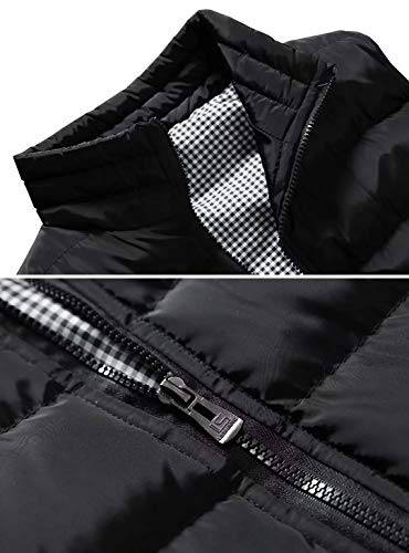 Vcansion Men's Outdoor Casual Stand Collar Vest Padded Coat Jacket Vest Coffee L - Image 5