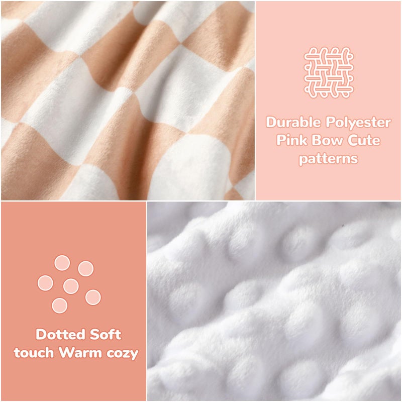 AceOrbit Khaki Checkered Car Seat Cover Baby Boy Girl, Minky Warm Winter Carseat Covers with Opening Soft for Newborn Infant Boys Winter Stroller, Nursing Cover Canopy Gift - Image 2