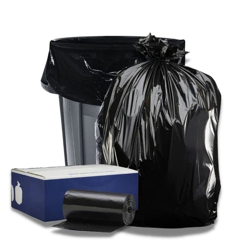 Plasticplace 9596 Gallon Heavy Duty Black Trash Bags Contractor Grade Extra Large Garbage Bags for Construction Outdoor Trash Cans 12 Mil Thick 61 x 68 15 Count Roll