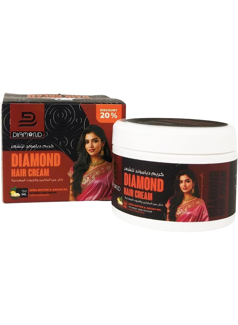 Diamond Hair Cream With Shea Butter & Argan Oil 150ml - Image 1