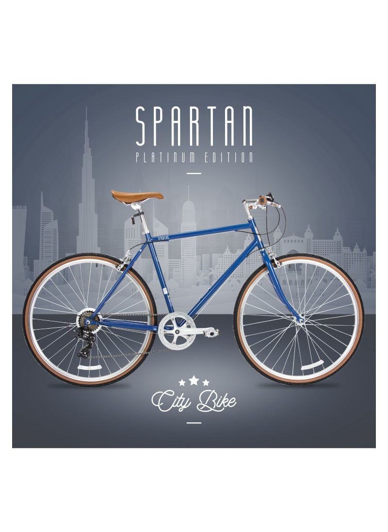 Spartan 700C Platinum City Bicycle Matte Navy  - Image 2