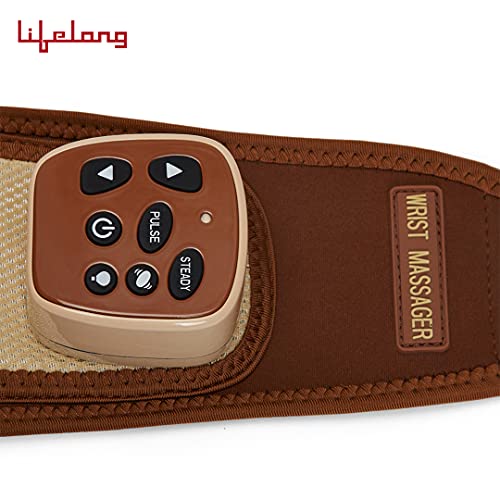 Lifelong Battery Powered Rechargeable Pain Relief Wrist Massager, Brown - Image 4