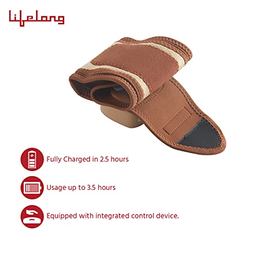 Lifelong Battery Powered Rechargeable Pain Relief Wrist Massager, Brown - Image 5
