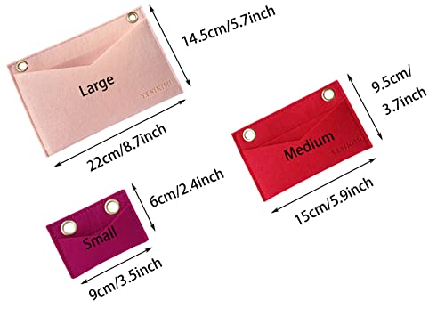 YESIKIMI 1 Set(3pcs) Felt Purse Organizer Insert with Chain Conversion Kit For Kirigami Pochette… - Image 3