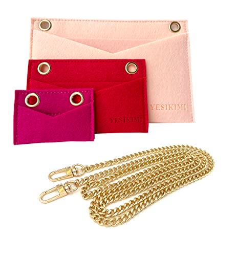 YESIKIMI 1 Set(3pcs) Felt Purse Organizer Insert with Chain Conversion Kit For Kirigami Pochette… - Image 1