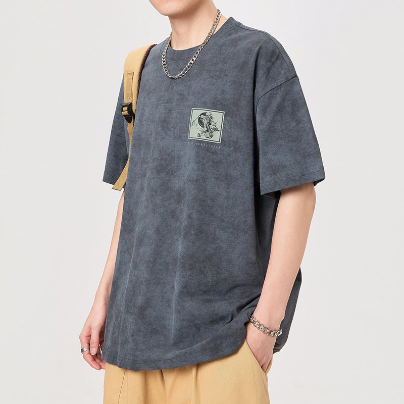 Men'S T-Shirt Summer Loose Plus Size Fashion Hip Hop Street Fashion Stretch Breathable All-Match Top - Image 4