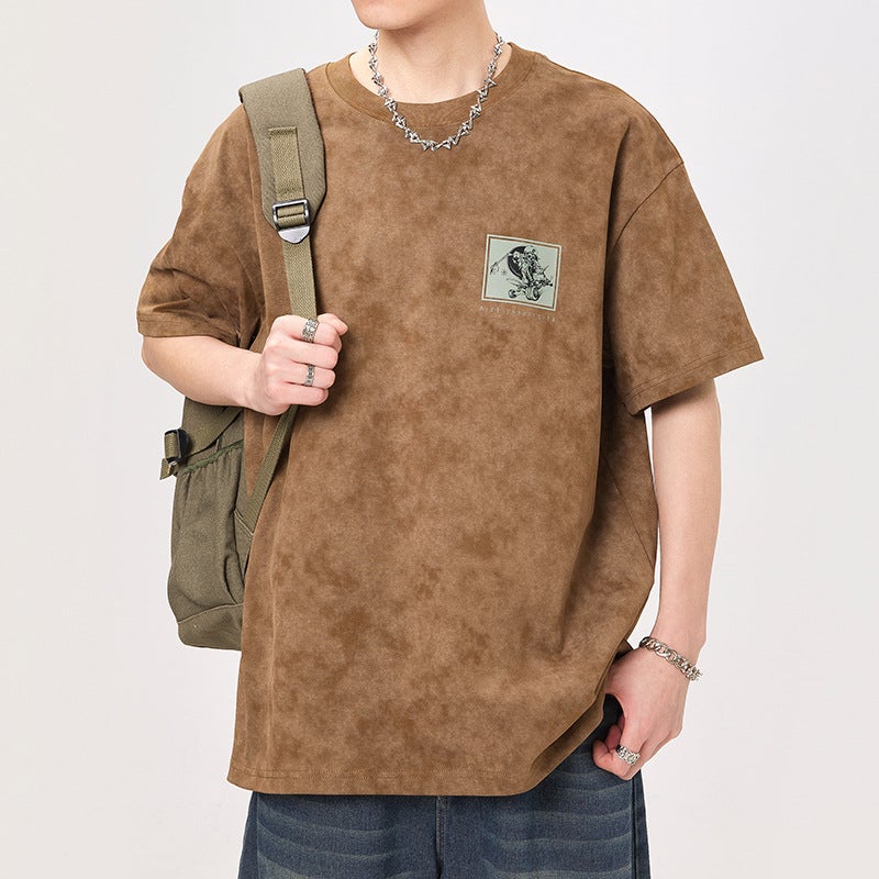 Men'S T-Shirt Summer Loose Plus Size Fashion Hip Hop Street Fashion Stretch Breathable All-Match Top - Image 2