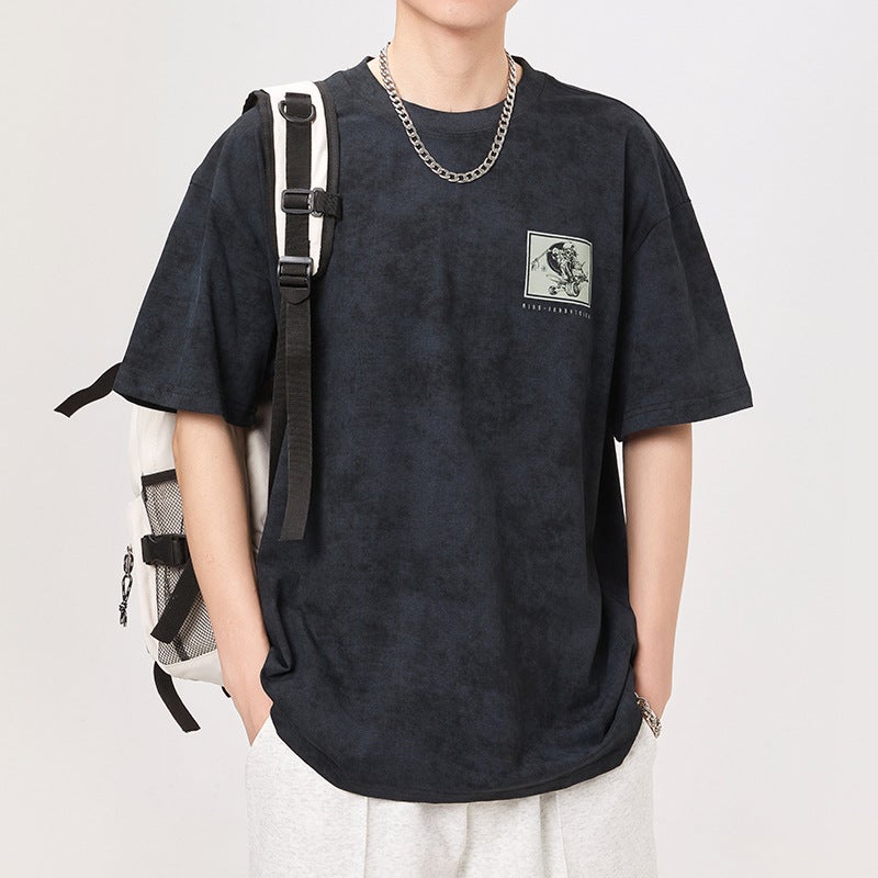 Men'S T-Shirt Summer Loose Plus Size Fashion Hip Hop Street Fashion Stretch Breathable All-Match Top - Image 5