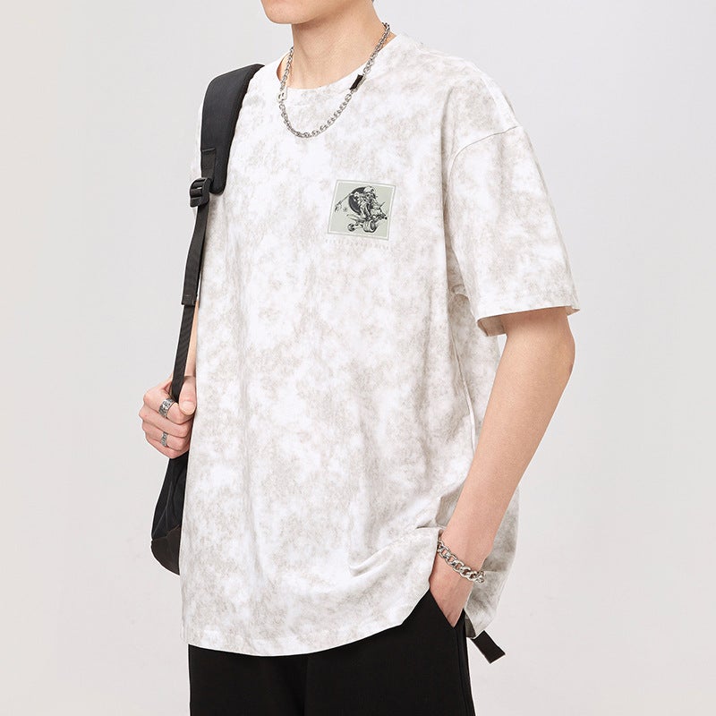 Men'S T-Shirt Summer Loose Plus Size Fashion Hip Hop Street Fashion Stretch Breathable All-Match Top - Image 3