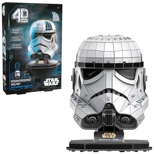 4D Build Star Wars Stormtrooper Helmet 3D Model Kit with Stand Star Wars Collectibles Desk Dcor Adult Puzzles Building Toys 121 Pieces 3D Puzzles Gift Ideas for Ages 12 Up - Image 1