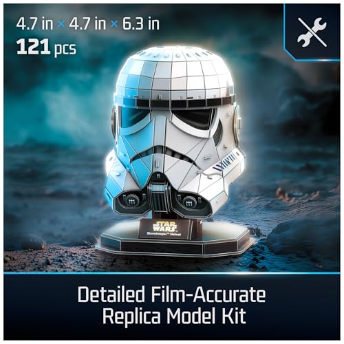4D Build Star Wars Stormtrooper Helmet 3D Model Kit with Stand Star Wars Collectibles Desk Dcor Adult Puzzles Building Toys 121 Pieces 3D Puzzles Gift Ideas for Ages 12 Up - Image 5