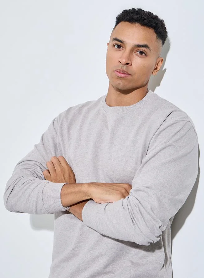 ستايلي Grey Relaxed Fit Terry Sweatshirt