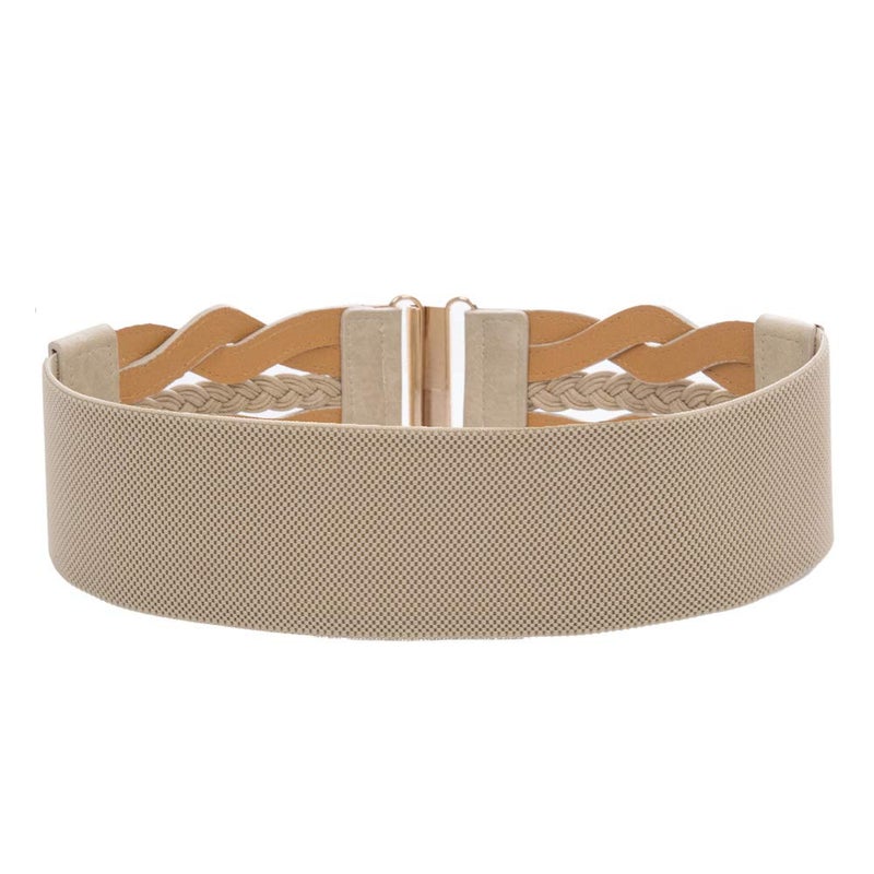 GRACE KARIN GRACE KARIN Women's Elastic Vintage Belt Stretchy Retro Wide Waist Cinch Belt(Apricot,M) - Image 2