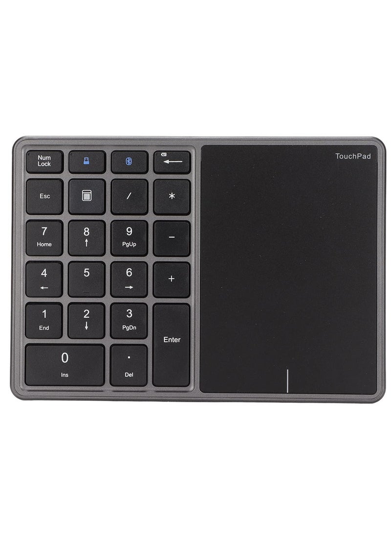 Generic Wireless Numeric Keypad, 22 Keys 2.4G Bluetooth Number Keyboard with Touchpad Type C Interface, Support for Win iOS Android OS X Systems(Grey)  - Image 1