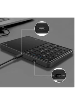 Generic Wireless Numeric Keypad, 22 Keys 2.4G Bluetooth Number Keyboard with Touchpad Type C Interface, Support for Win iOS Android OS X Systems(Grey)  - Image 2