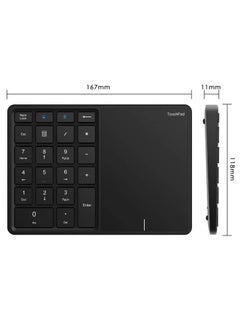 Generic Wireless Numeric Keypad, 22 Keys 2.4G Bluetooth Number Keyboard with Touchpad Type C Interface, Support for Win iOS Android OS X Systems(Grey)  - Image 5