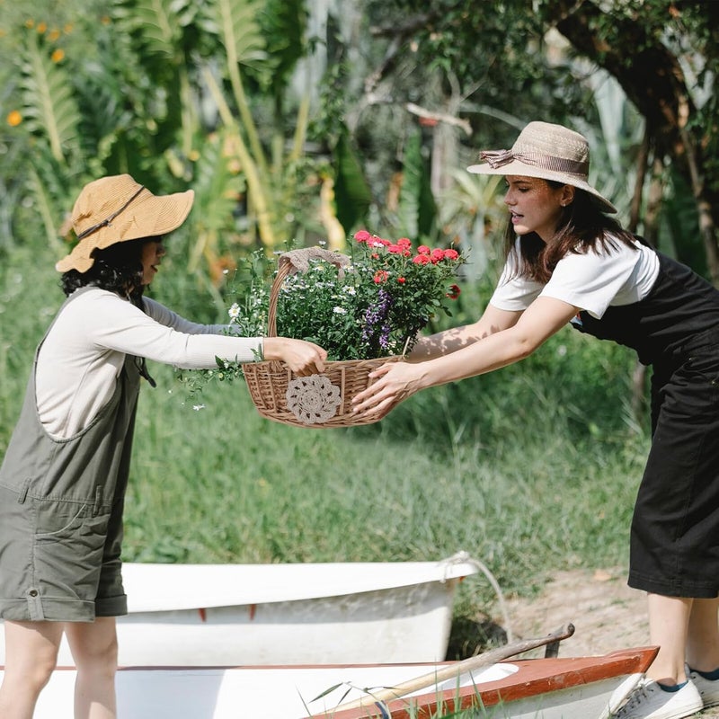 Woven Rattan Handheld Basket with Handle Portable Storage Basket for Home Organization and Wedding Supply - Image 4
