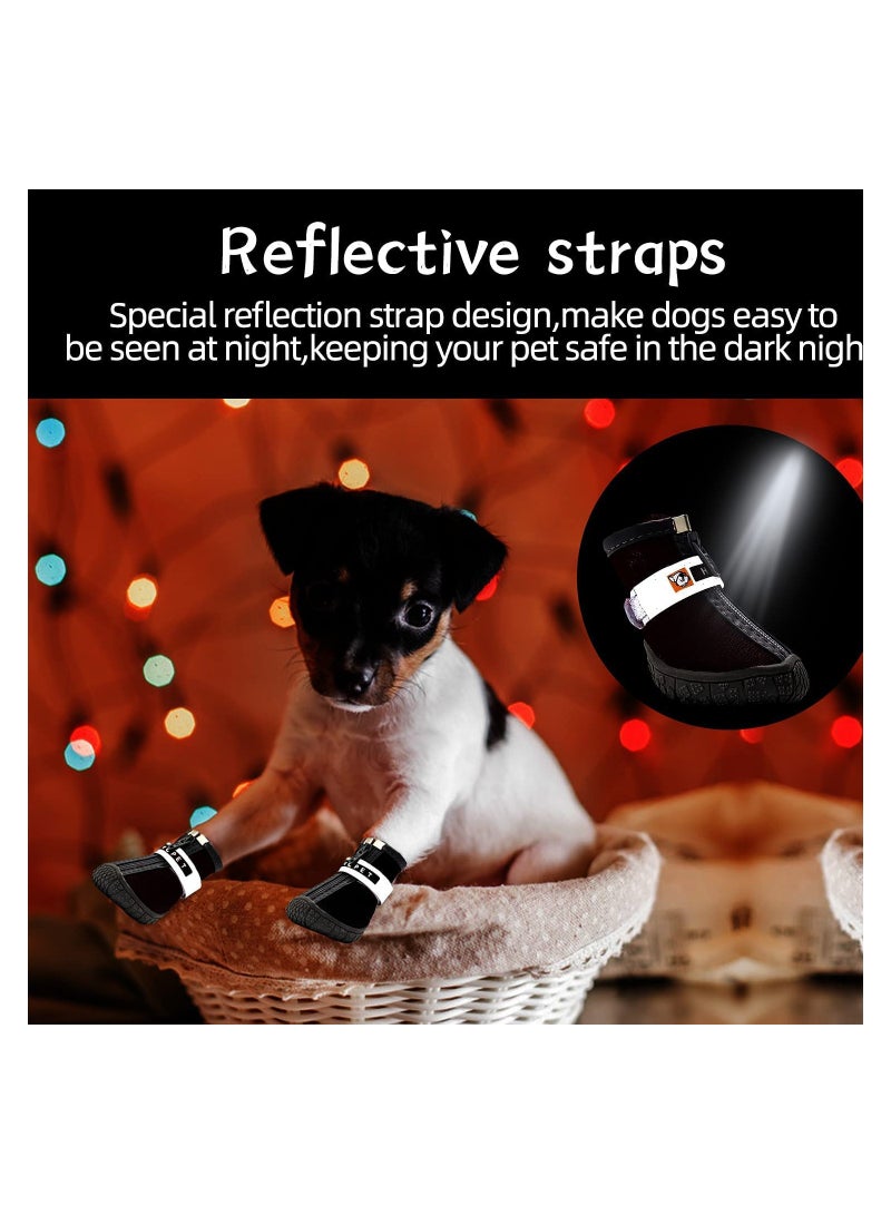 Premium Waterproof Dog Booties with Anti-Slip Design Reflective Adjustable Strap Ideal for Small Dogs in All Seasons - Image 5