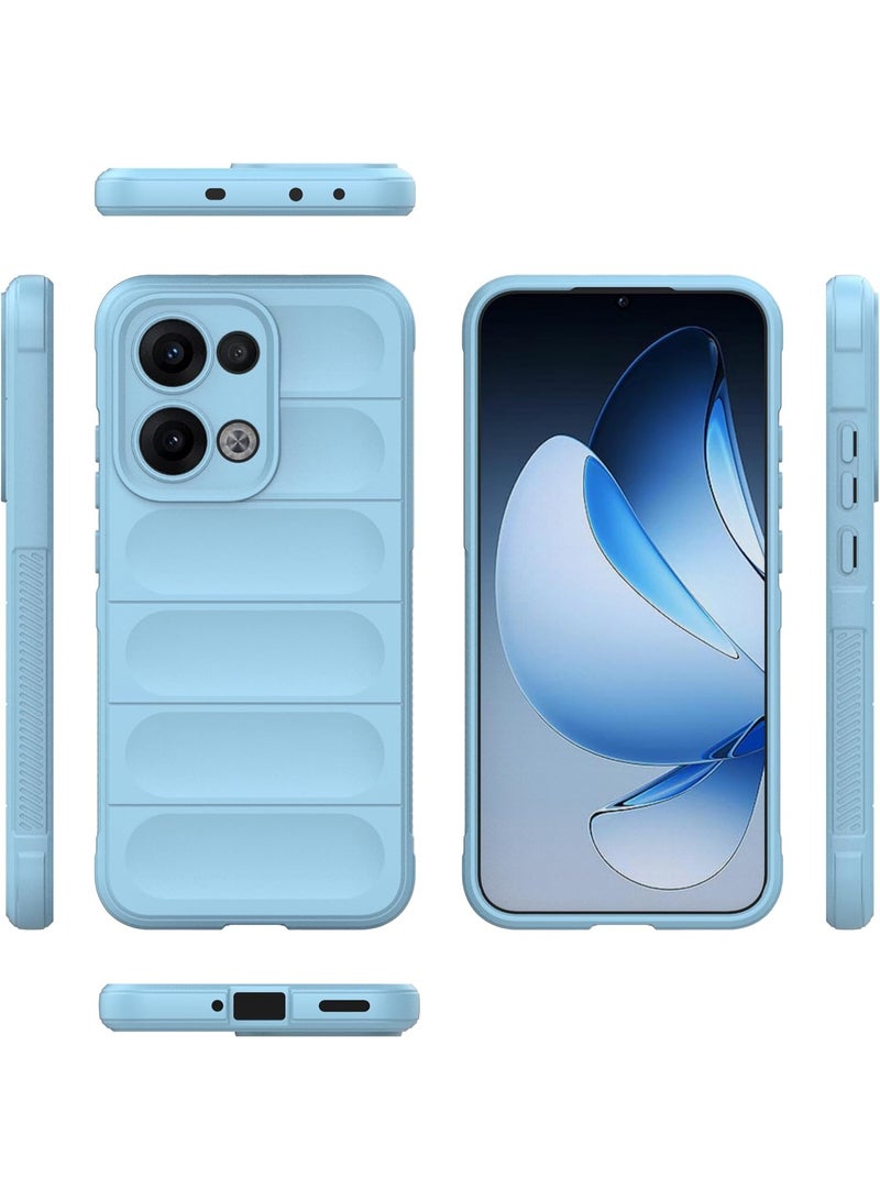 Premium Protection Back Silicone Case Compatible with Oppo Reno 13 5G Magic Shield Shockproof Case with Camera Protection (Baby blue)  - Image 3