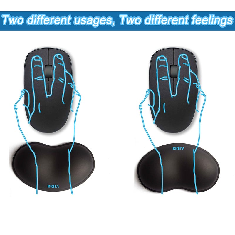 BRILA Ergonomic Silicone Mouse Wrist Rest, Cooling Silica Gel PU Leather Mouse Wrist Support Pad for Office Work and Laptop Computer Gaming - Image 3