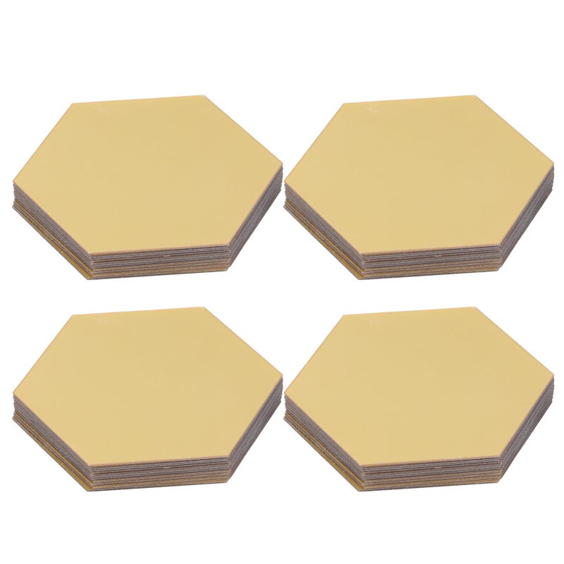 4 Set Mirror Wall Sticker Acrylic Hex Removable Decor Decal Background Home Decoration12.6cm Gold - Image 1
