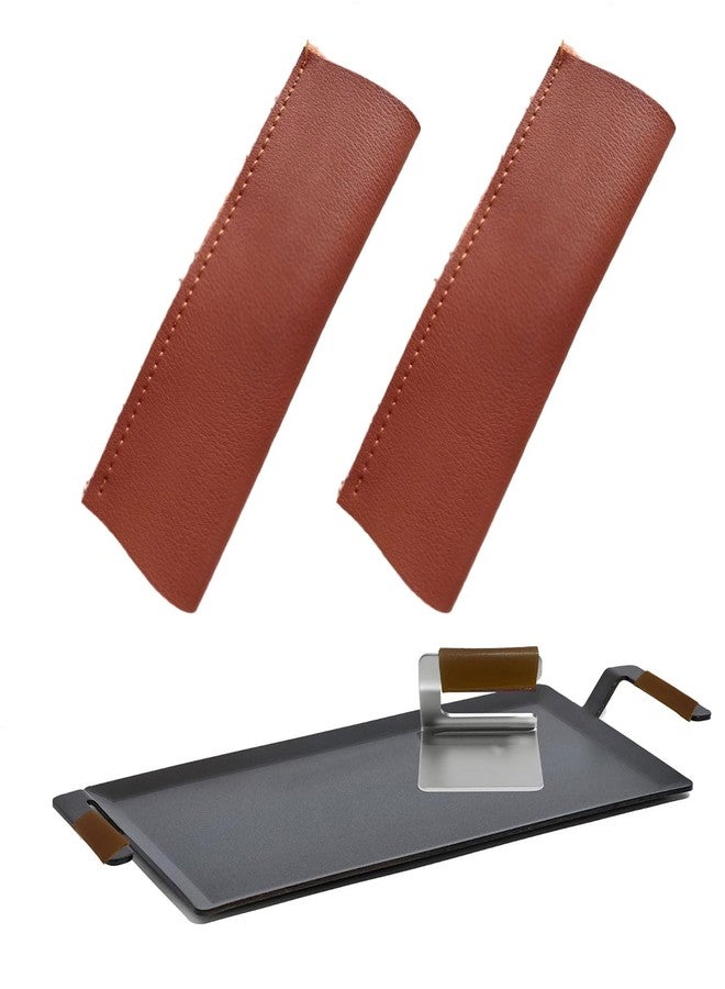 Hwborsix 2PCS Leather Handle Covers Compatible with Made in Cookware, Custom Handle Cover Fit to The Carbon Steel Griddle and Grill Press - Image 1