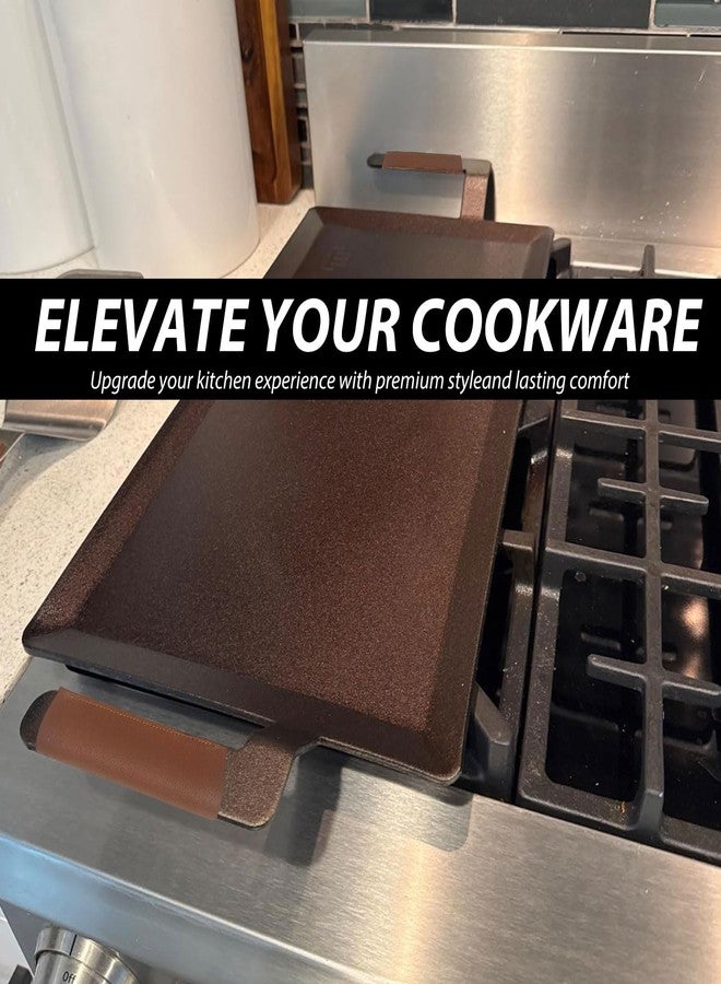 Hwborsix 2PCS Leather Handle Covers Compatible with Made in Cookware, Custom Handle Cover Fit to The Carbon Steel Griddle and Grill Press - Image 4