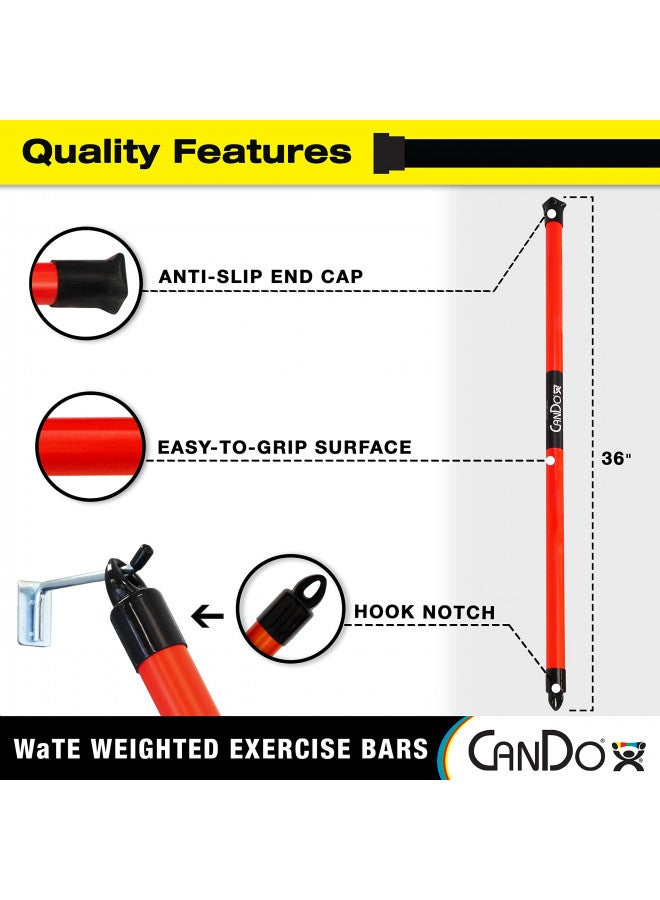 Cando بار كاندو سليم واط 3 رطل أحمر، بار تمرين موازن للجسم بالكامل للتدريب على القوة، التشكيل، والعلاج الطبيعي - Image 2