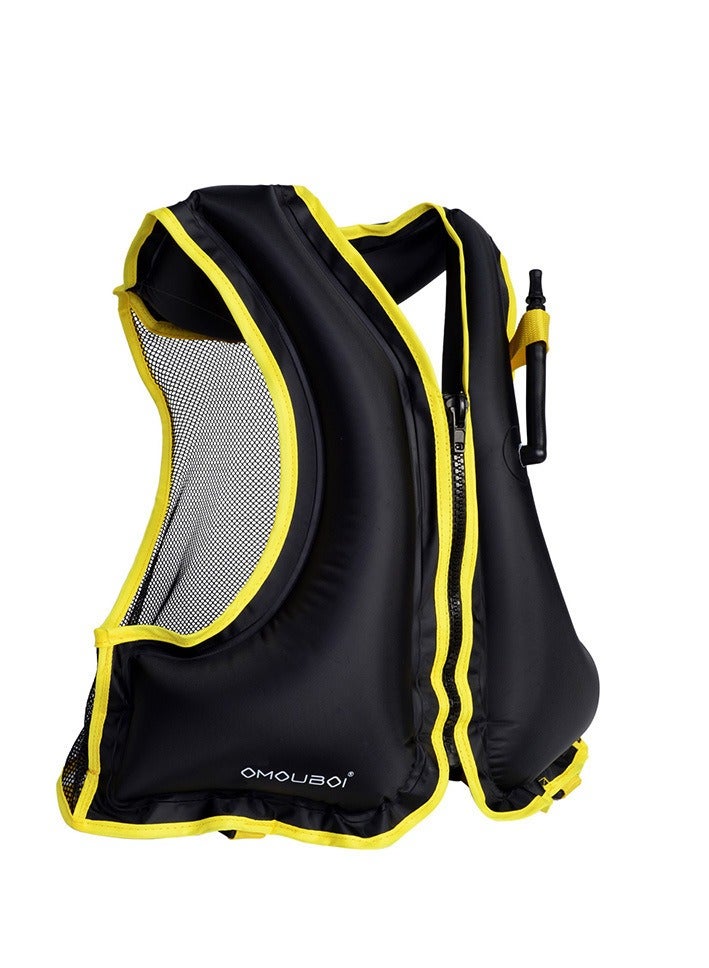 Generic Direct Supply Inflatable Children Adult Life Jacket Buoyancy Vest Surfing Drifting Swimming Auxiliary SuppliesBlack Black