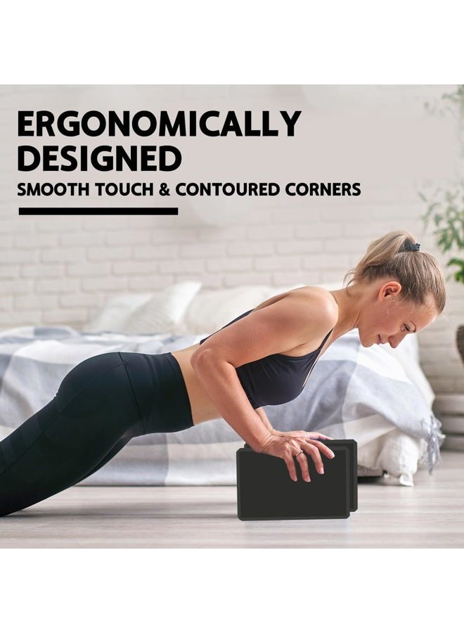MBKHFLL Yoga Block - Supportive Latex-Free Eva Foam - Soft Non-Slip Surface with Beveled Edges for Yoga, Pilates, Meditation - Yoga Accessories for Stability, Balance, Deepen Stretches (black) - Image 5