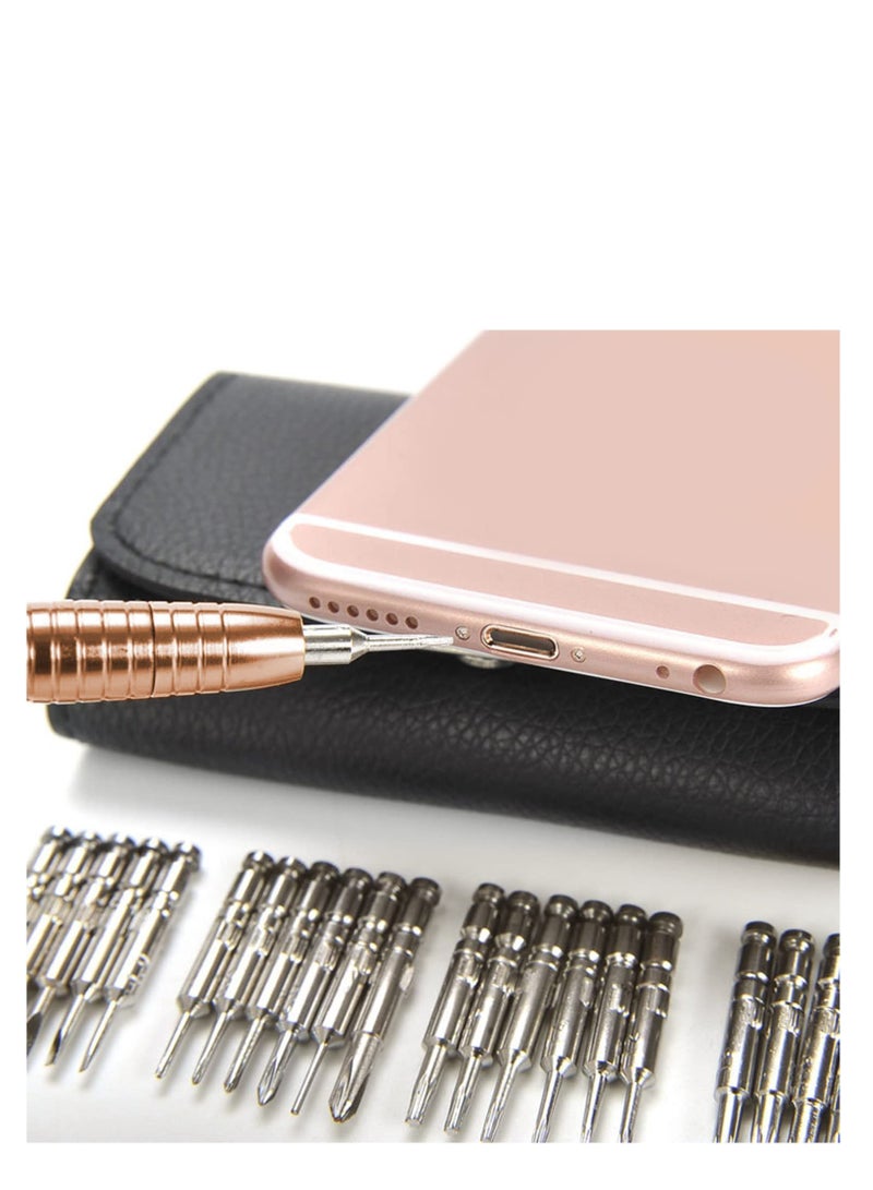 SYOSI 24 in 1 Precision Screwdriver Set, Mini Glasses Screwdriver Repair Kit Interchangeable Torx Screwdriver Tool Kit for Sunglasses, Glasses, Watch, Game Console, Mobile Phone, iPad  - Image 4
